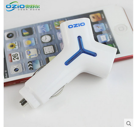 ozio奥舒尔 车载充电器双usb 汽车点烟器 车充通用电源 手机 - 图1