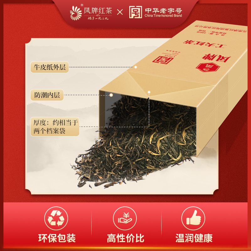 凤牌红茶工夫红茶云南凤庆滇红茶特级凤牌功夫茶500g盒装正宗茶叶-图1