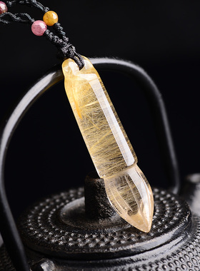 金发晶钛晶文昌笔吊坠孩子学生挂件高考中考升学礼物考研上岸水晶