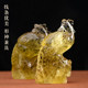 Natural cyanine crystal vermilion bird ornament fire phoenix raw stone carving living room entrance wedding housewarming auspicious gift