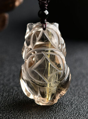 天然金发晶貔貅吊坠挂件情侣