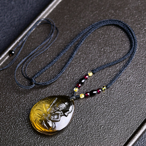 天然黄水晶本命佛生肖牛虎的吊坠虚空藏菩萨男女属牛虎守护神挂件 - 图2