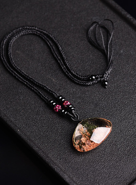 水晶项链饰品全净体火焰山绿幽灵