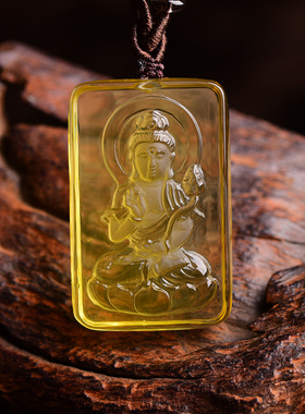 本命佛生肖守护神项链天然黄水晶