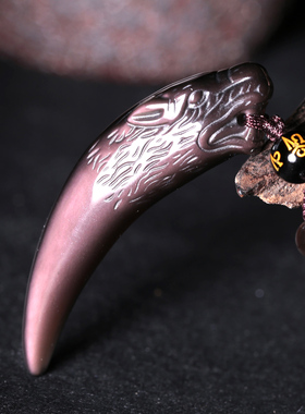 冰种狼牙吊坠男士项链护身符灵摆