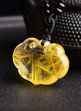 天然发晶长命富贵如意净体平安锁