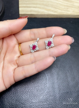 天然红宝石刚玉吊坠，时尚百搭