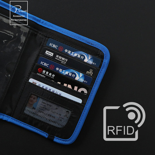ID card bag anti-theft passport clip travel air ticket men and women go abroad to store passport bag bag multifunction RFID
