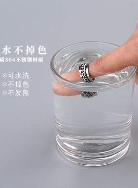 潮牌百搭戒指项链吊坠ins钛钢