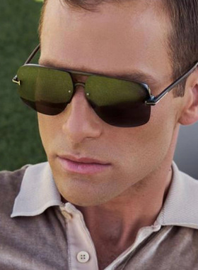 T字双梁飞行员墨镜欧美男时尚太阳镜蛤蟆镜防紫外线开车太阳眼镜