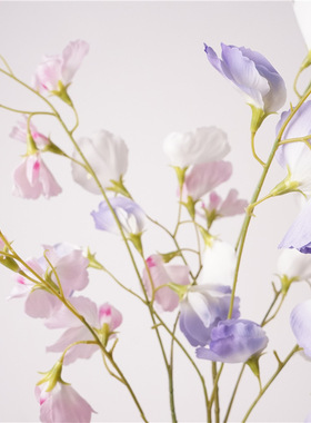 高品质手感保湿豌豆花仿真花假花绢花装饰花摆设客厅餐桌插花摆件