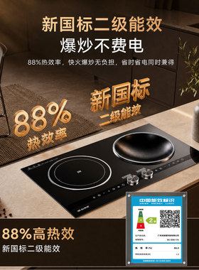 全平双头嵌入式电磁炉平凹双灶