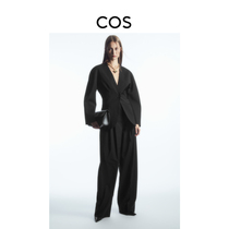 COS womens clothing casual version wide leg fine pleats wool long pants 2023 fall new product 1129676006