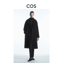 COS womens clothing casual version of wool blend flipped collar coat jacket black 1121928001