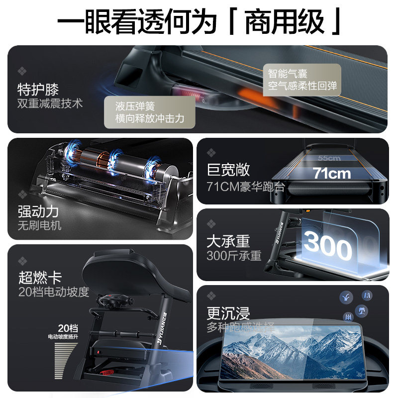 亿健跑步机家用款大型健身房专用室内8009电动静音高端品牌商用男