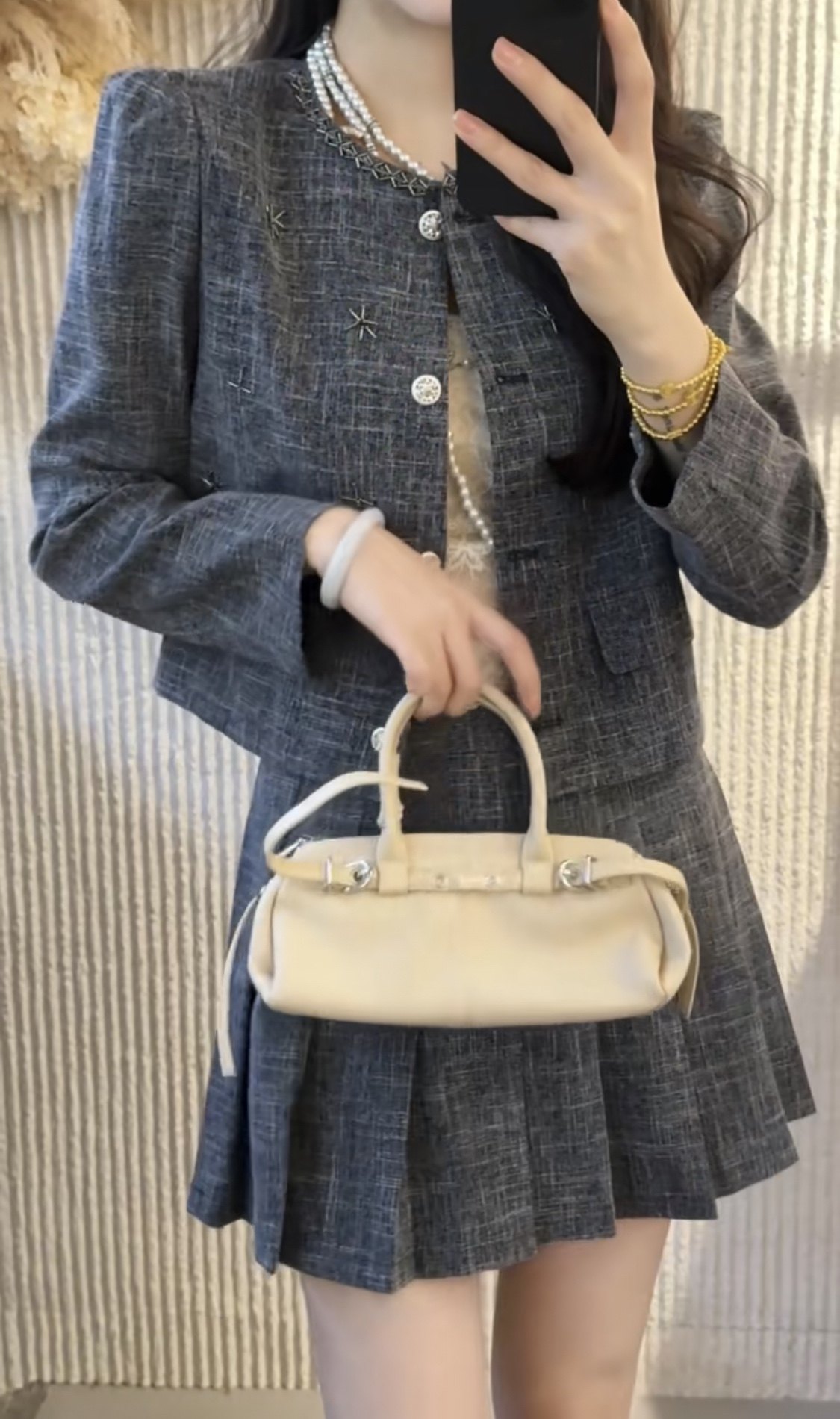 【现货】26春季新款领钻小香风外套百褶裙短裙两件套装女,淘宝优惠券,粉丝福利购,淘宝优惠卷