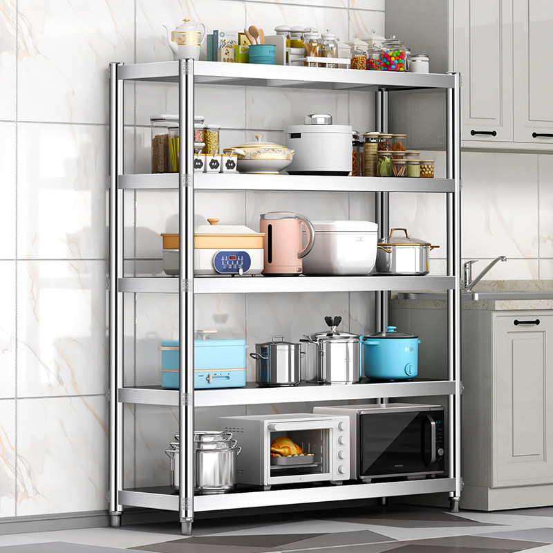 厨房专用置物架层架落地多层储物收纳柜子承重货架阳台不锈钢架子_虎窝淘