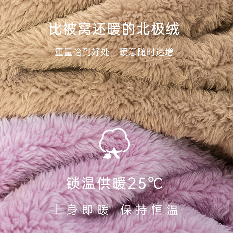 靴下物冬季加绒北极绒长袖防风睡袍 靴下物睡衣/家居服套装