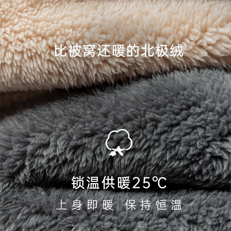 靴下物可外穿烫光北极绒运动家居服 靴下物睡衣/家居服套装