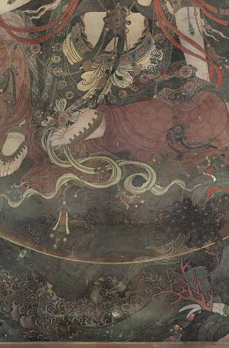 FA06法海寺壁画 水月观音菩萨造像图+线描高清电子版绘画图片素材 - 图1