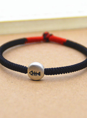 手链纯银情侣小猫保平安金刚结