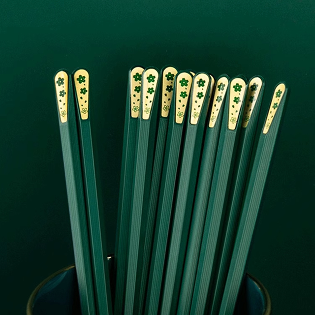 Double Ten Metal Light Luxury Style Chopsticks
