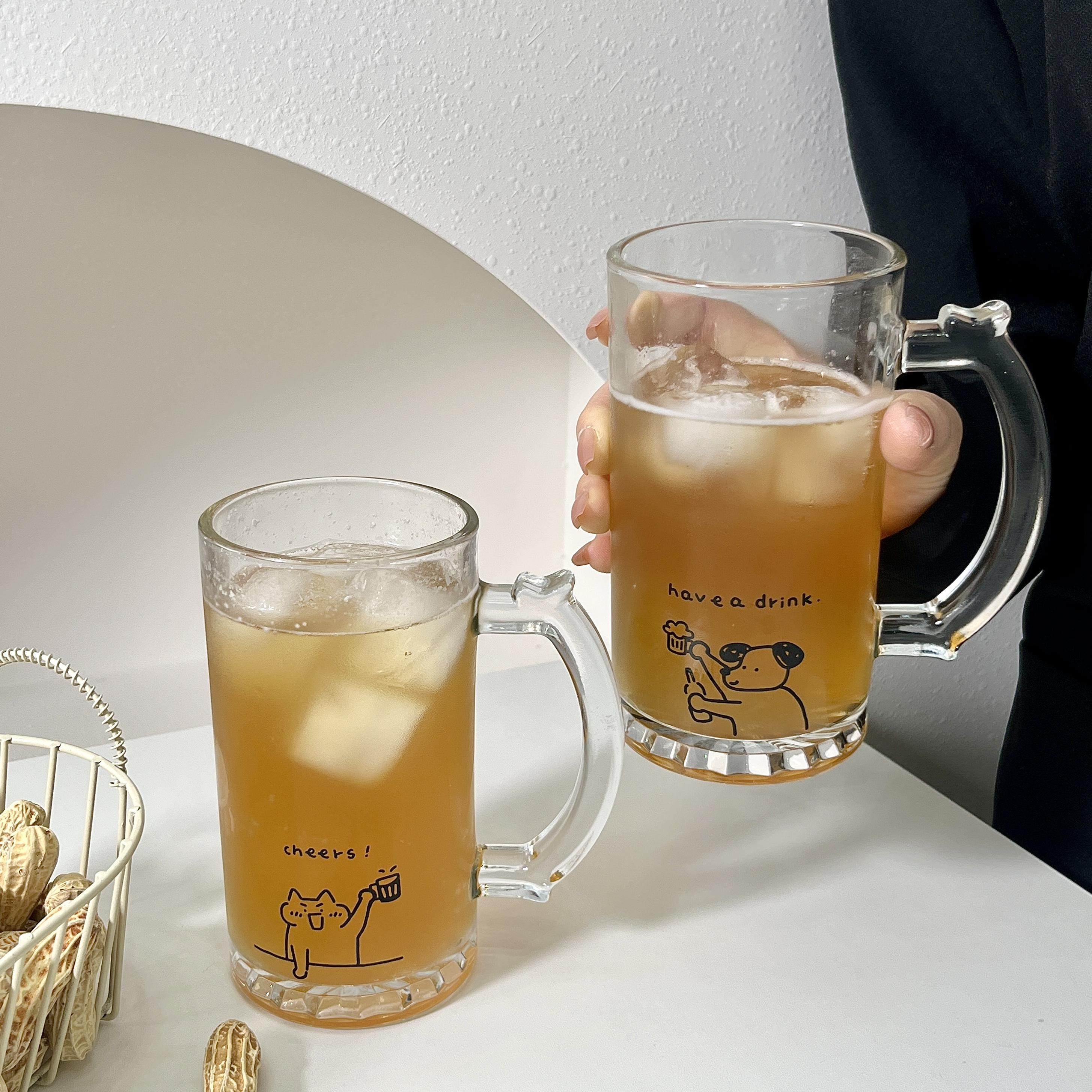 原创大容量扎啤杯玻璃杯家用带把精酿啤酒杯果汁饮料冰咖啡杯商用,淘宝优惠券,粉丝福利购,淘宝优惠卷