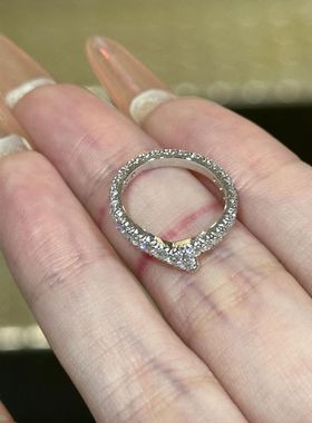 简约v型满圈排指s925纯银感百搭小众ribbon精品尾戒叠戴