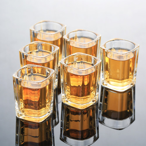 玻璃白酒杯家用小号2两一口杯小酒杯套装子弹烈酒杯酒具饭店酒盅 - 图0