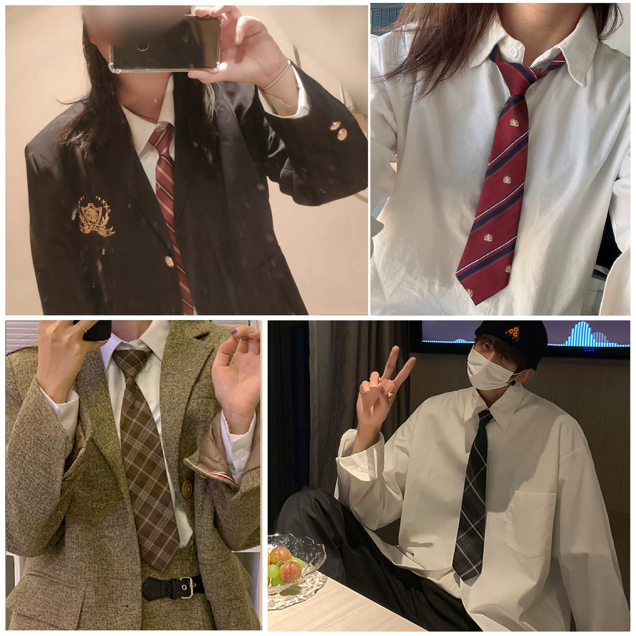 Coffee brown bow tie for students, shirt, accessory