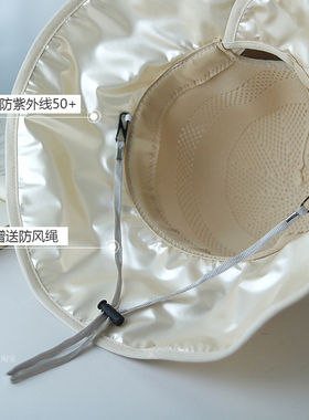 防晒帽子女夏季新款优雅女士透气遮阳帽防紫外线优雅气质太阳帽