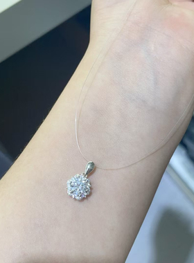 人鱼线镶嵌四爪莫桑钻项链女小众设计高级感锁骨链颈链