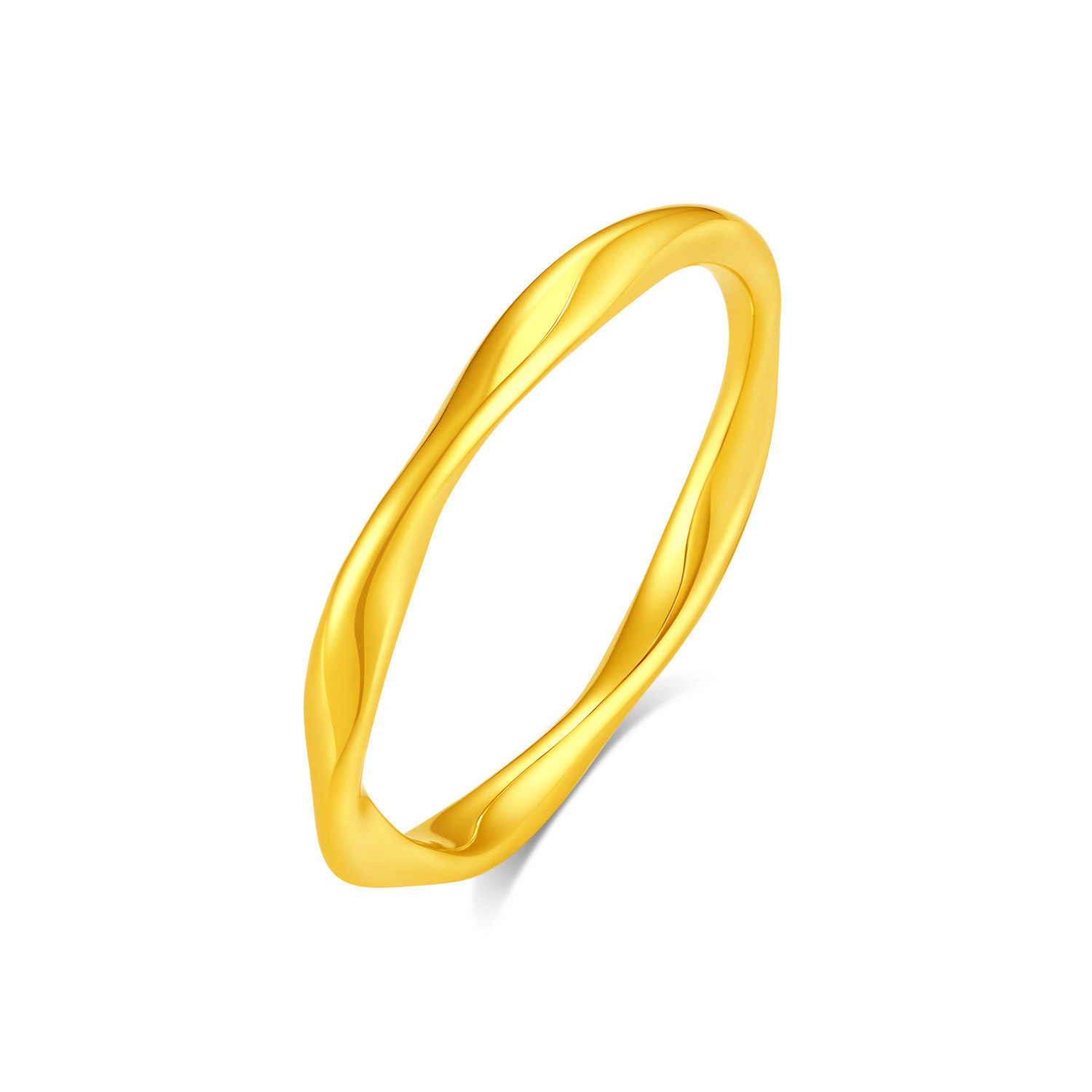 Golden Mobius Strip 5D Hard Gold Ring