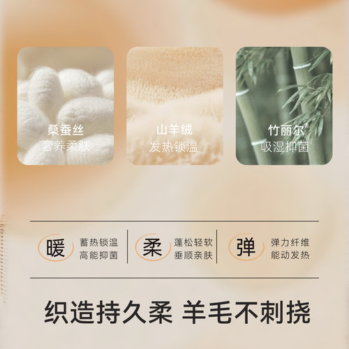 Griny【发热绒】新生婴儿连体衣蚕丝羊毛宝宝长袖爬服打底衣秋冬 - 图3