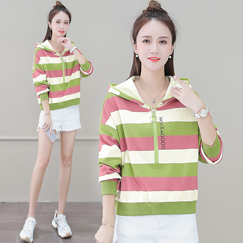 带帽2020秋装新款高腰薄款以纯卫衣 尚吻蔓卫衣/绒衫