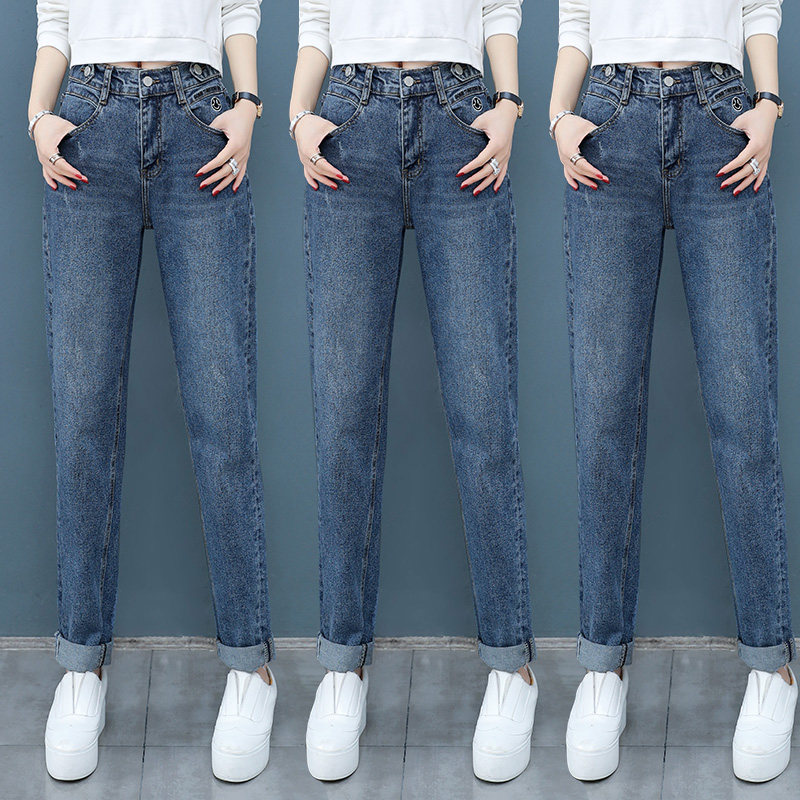 高腰秋季2020新款宽松以纯牛仔裤 尚吻蔓牛仔裤