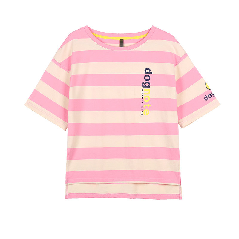 以纯短款休闲条纹2020夏装新款t恤 尚吻蔓T恤