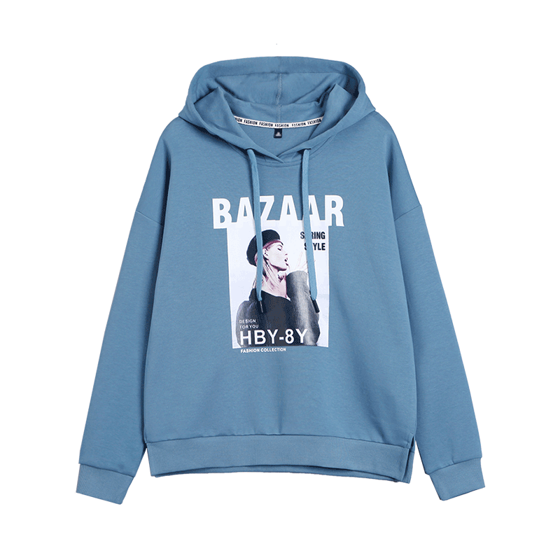 以纯官方旗舰店慵懒风连帽休闲卫衣 尚吻蔓卫衣/绒衫