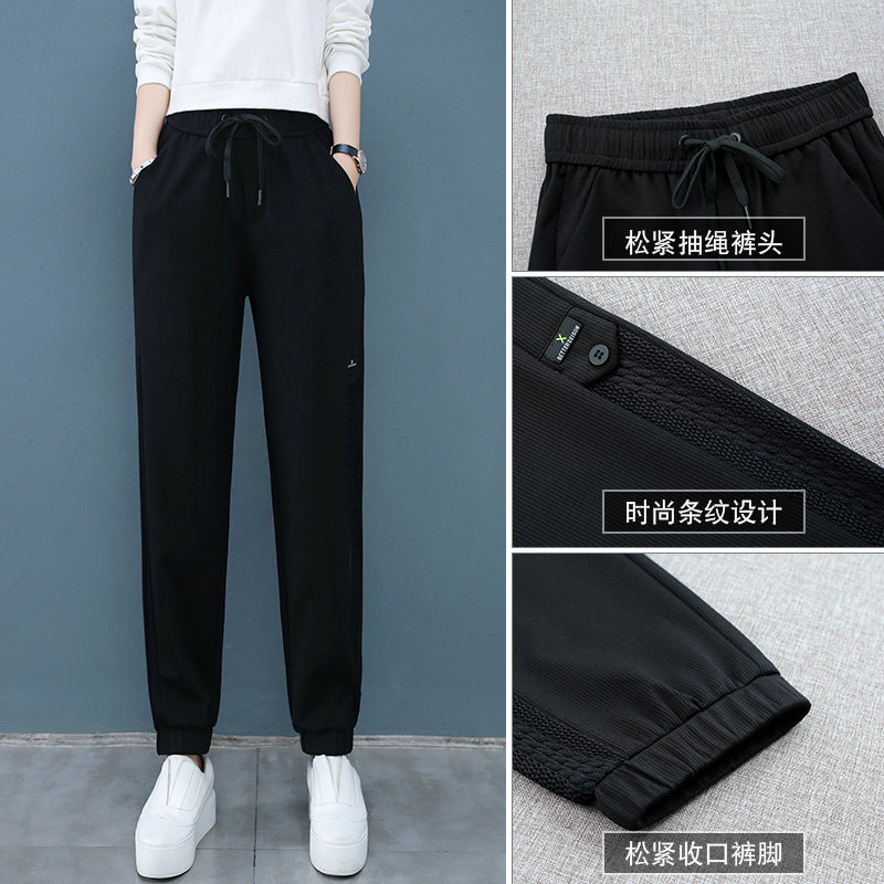 官方旗舰店黑色女显瘦高腰潮工装裤 尚吻蔓休闲裤