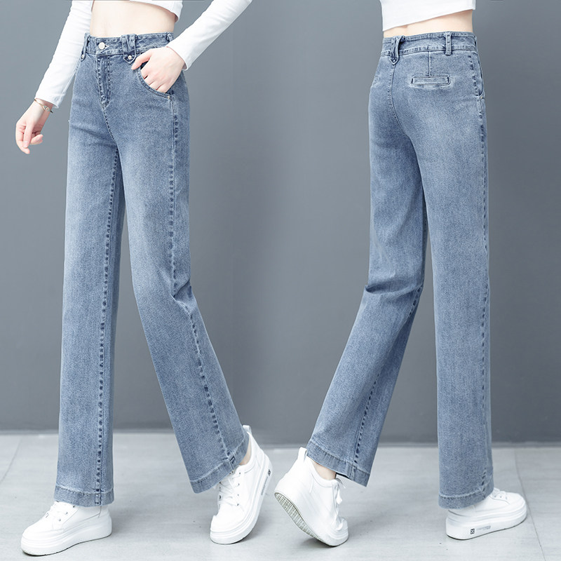 以纯官方旗舰店牛仔阔腿裤长裤子 尚吻蔓牛仔裤