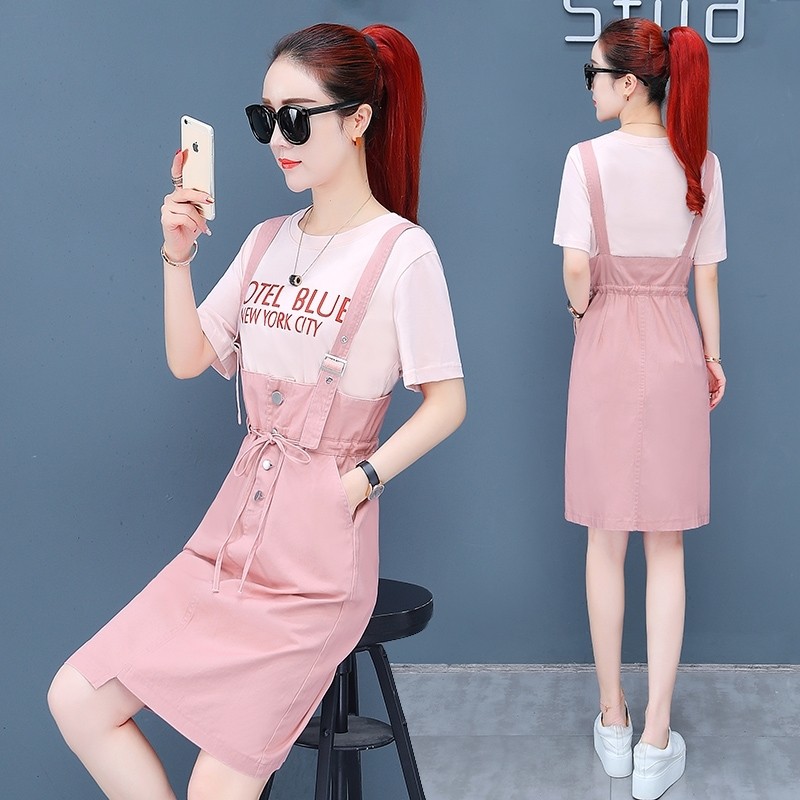 爱依服旗舰店套装女夏装背带裙子 尚吻蔓连衣裙