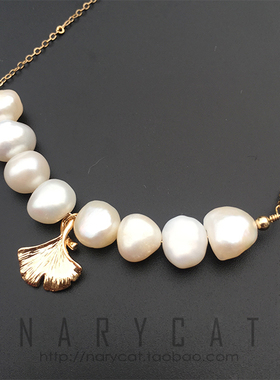 narycat天然淡水遮疤痕短项链