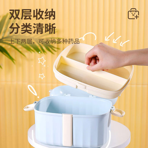 药箱家庭装家用大容量医药箱便携收纳盒急救小宿舍学生常备小药盒 - 图0