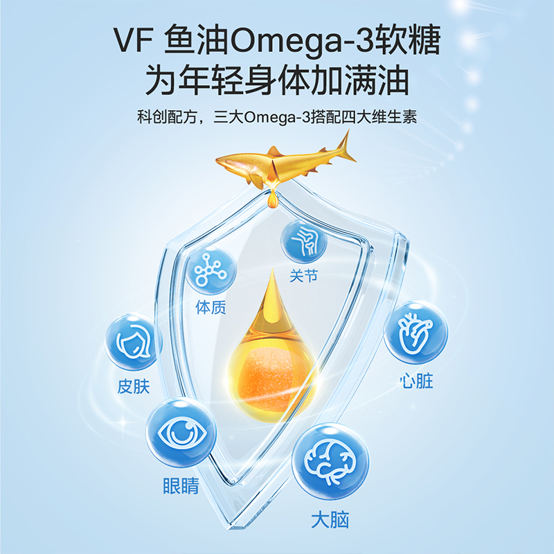 vitafusion美国原装深海鱼油Omega3益视DHA软糖120粒 - 图1