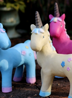 独角兽花园装饰 小马莉亚卡通布景庭院阳台摆件复古景观 拍照道具