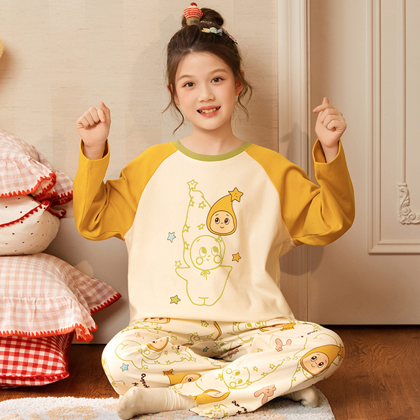 女童睡衣纯棉春秋长袖圆领卡通蜡笔小新中大童儿童宝宝家居服套装,淘宝优惠券,粉丝福利购,淘宝优惠卷