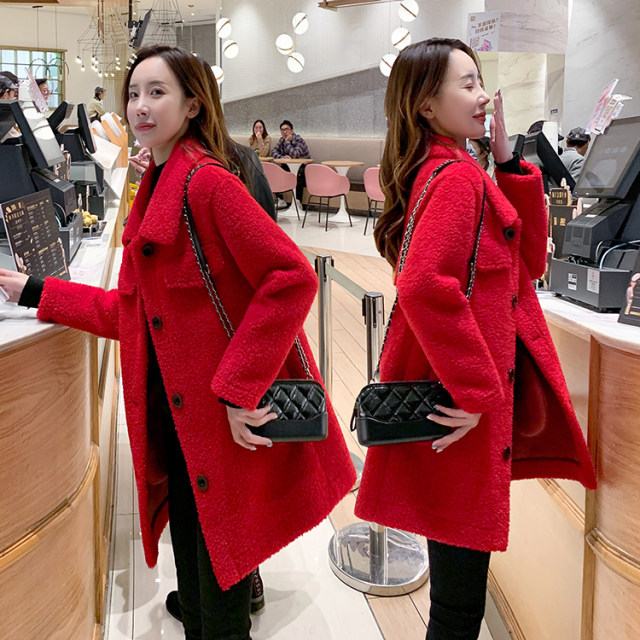 Chic sheep shears loose slimming new jacket for women