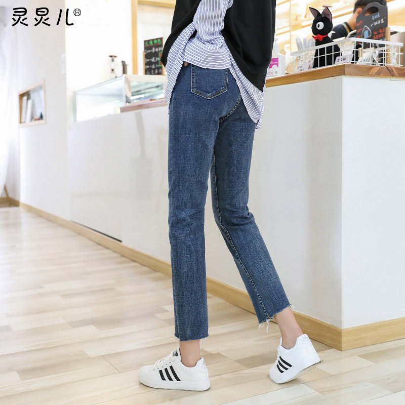 孕妇裤子秋季外穿孕妇潮妈打底裤 灵炅儿孕妇直筒裤