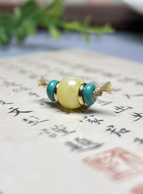 天然蜜蜡绿松南红隔珠手串配件