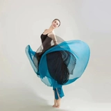 Двухслойная танцевальная юбка между облаками и классическими танцевальными костюмами, протекающей клеткой, большой юбкой подол, 720 градусами Цзяньганца летающих гусей